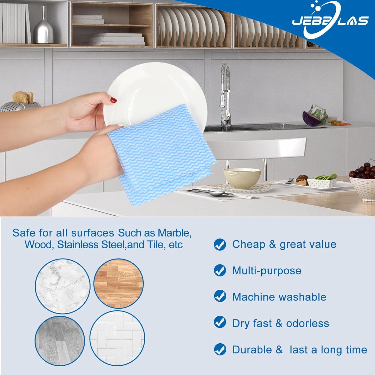Cleaning Towels, Dish Towels and Dish Cloths, Reusable, Absorbent, Dry Quickly, 60 Sheets/Pack, Yellow