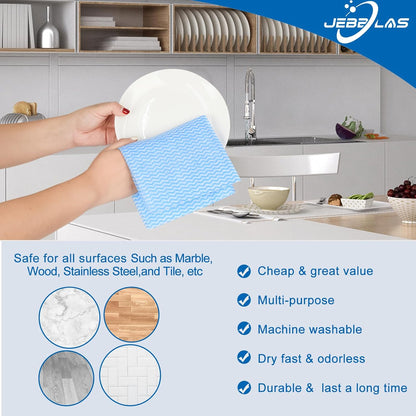 Cleaning Towels, Dish Towels and Dish Cloths, Reusable, Absorbent, Dry Quickly, 60 Sheets/Pack, Yellow