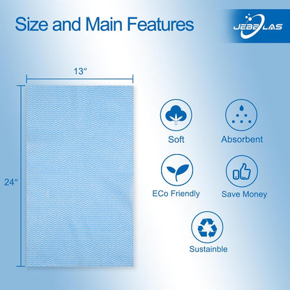 Cleaning Towels, Dish Towels and Dish Cloths, Reusable, Absorbent, Dry Quickly, 60 Sheets/Pack, Yellow