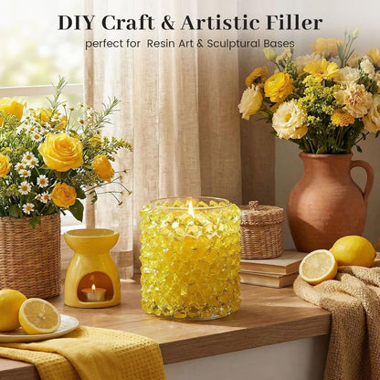 Yellow Fake Ice Rocks, 150 PCS Acrylic Crystal for Vase Fillers | Fake Diamonds for Table Centerpieces Birthday Party Decor, Fish Tanks Decor Table Scatter DIY Craft Supplies