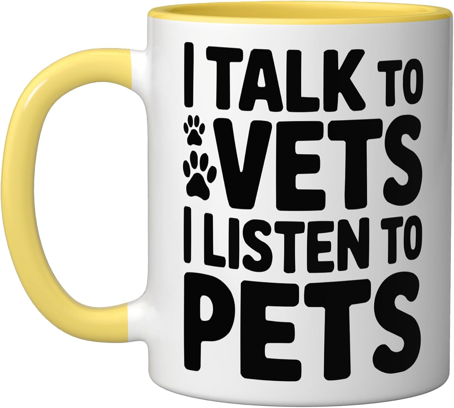 Veterinary Surgeon Veterinarian Pet Animal Care Ceramic Mug, Yellow/White, 11oz