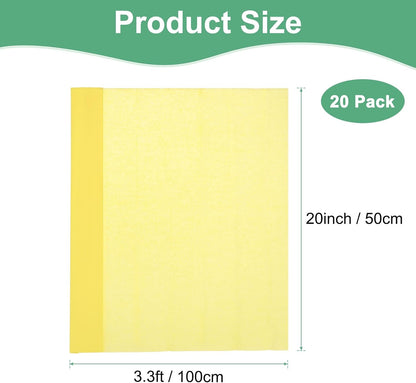 20-Pack Crepe Paper, 3.3ft x 20 Inch /100 x 50cm Soft Wide Crepe Paper Streamer Sheet, Decorative Craft Streamer for DIY Craft/Flower Making/Decoration [Lemon Yellow]