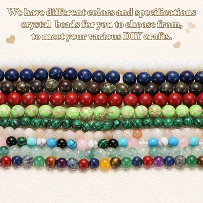 50pcs Natural Stone Beads 6mm Yellow Jade Round Gemstone Stone Loose Beading Real Genuine Smooth Balls Bead for Jewelry Making Bracelets Necklace Earrings DIY