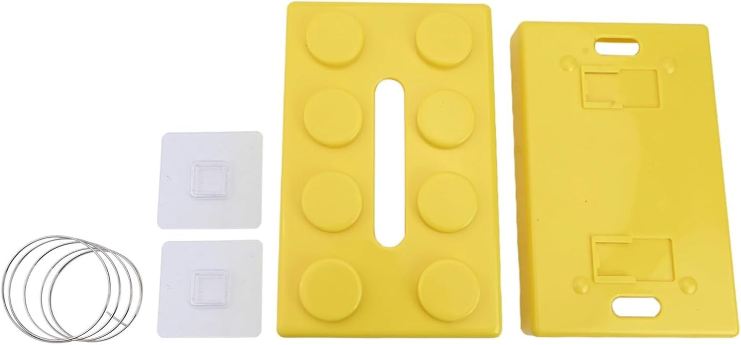 Unique and Practical Building Block Tissue Box, Spacious and Organized(Yellow)