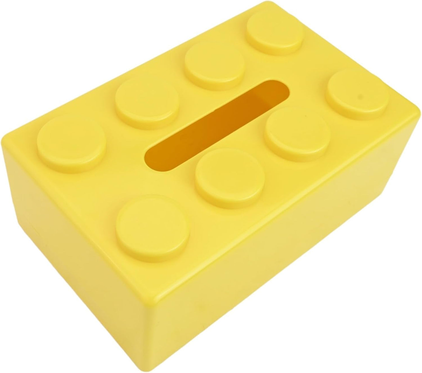 Unique and Practical Building Block Tissue Box, Spacious and Organized(Yellow)