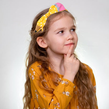 Cute Yellow Pencil Bow Headband for Girls Hair Accessories Outfit