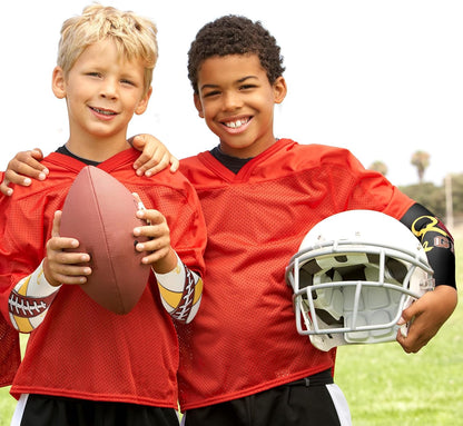 4 Pairs Childhood Cancer Awareness Arm Sleeve Football Yellow Gold Ribbon Stretchable Sleeves September Accessories Items for Women Men Team Gifts
