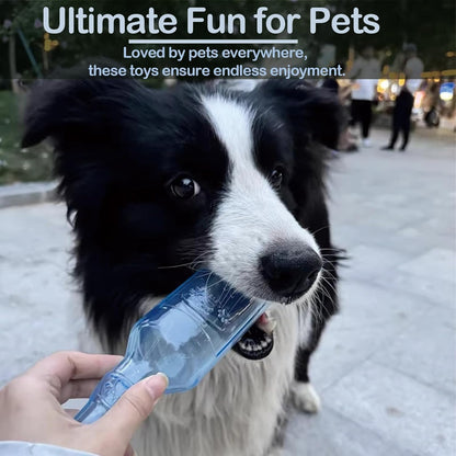 MystoneerDog Toys for Aggressive Chewers, 2025 Water Bottle Dog Toy, Best Indestructible Dog Chew Toy with Squeaky Tennis Ball (Yellow, Large)