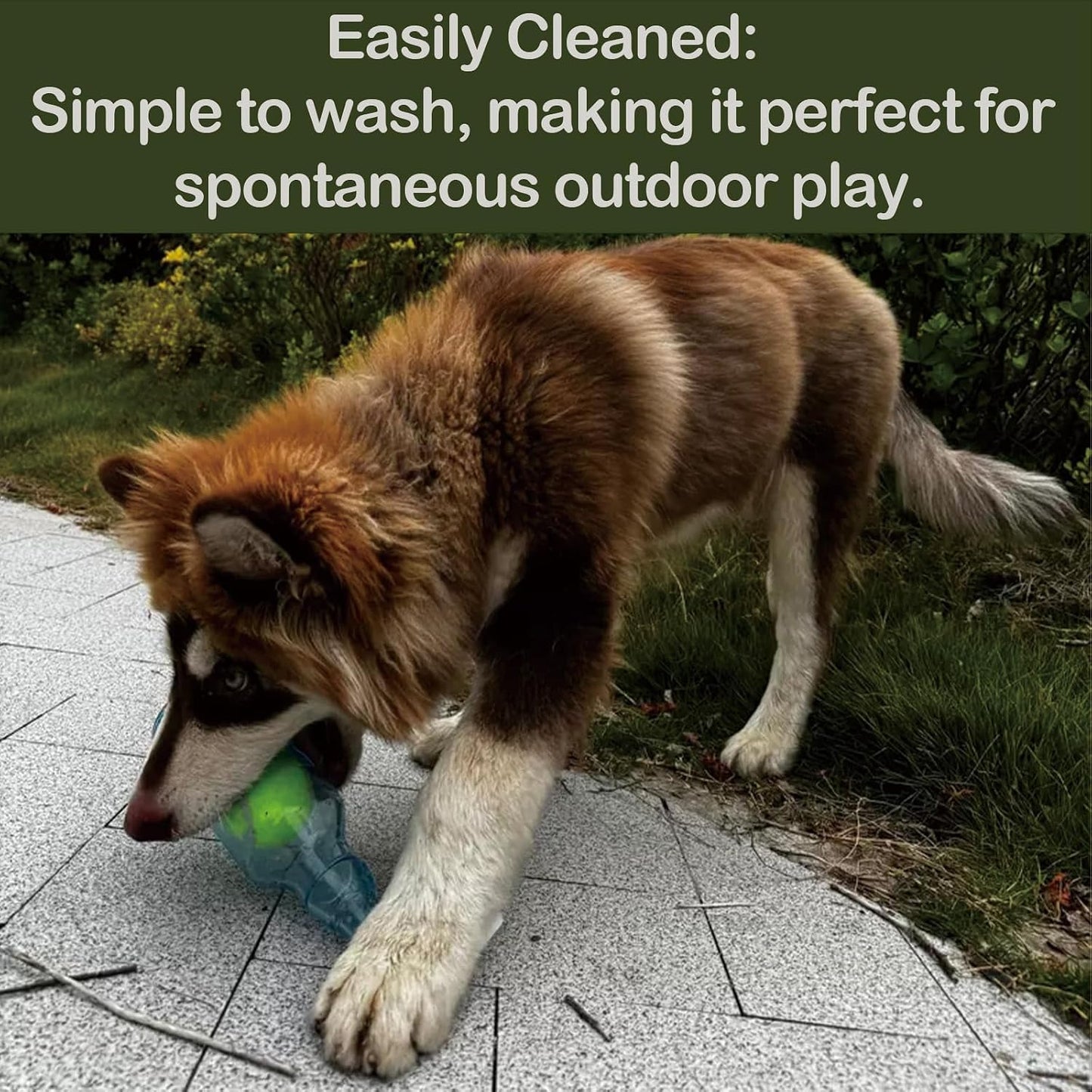 MystoneerDog Toys for Aggressive Chewers, 2025 Water Bottle Dog Toy, Best Indestructible Dog Chew Toy with Squeaky Tennis Ball (Yellow, Large)