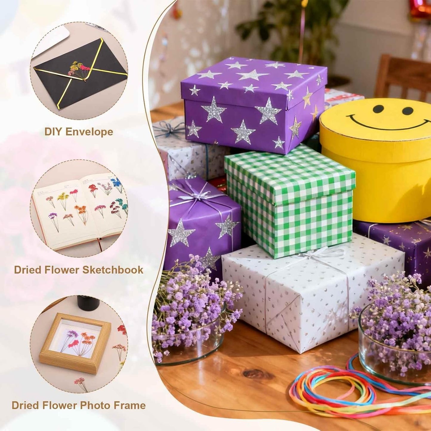 12 Pcs Natural Dried Pressed Flowers for Craft, Lace Real Pressed Dried Flowers Colorful Bouquets for Resin Moulds DIY Scrapbooking Candle Jewelry Making, Yellow