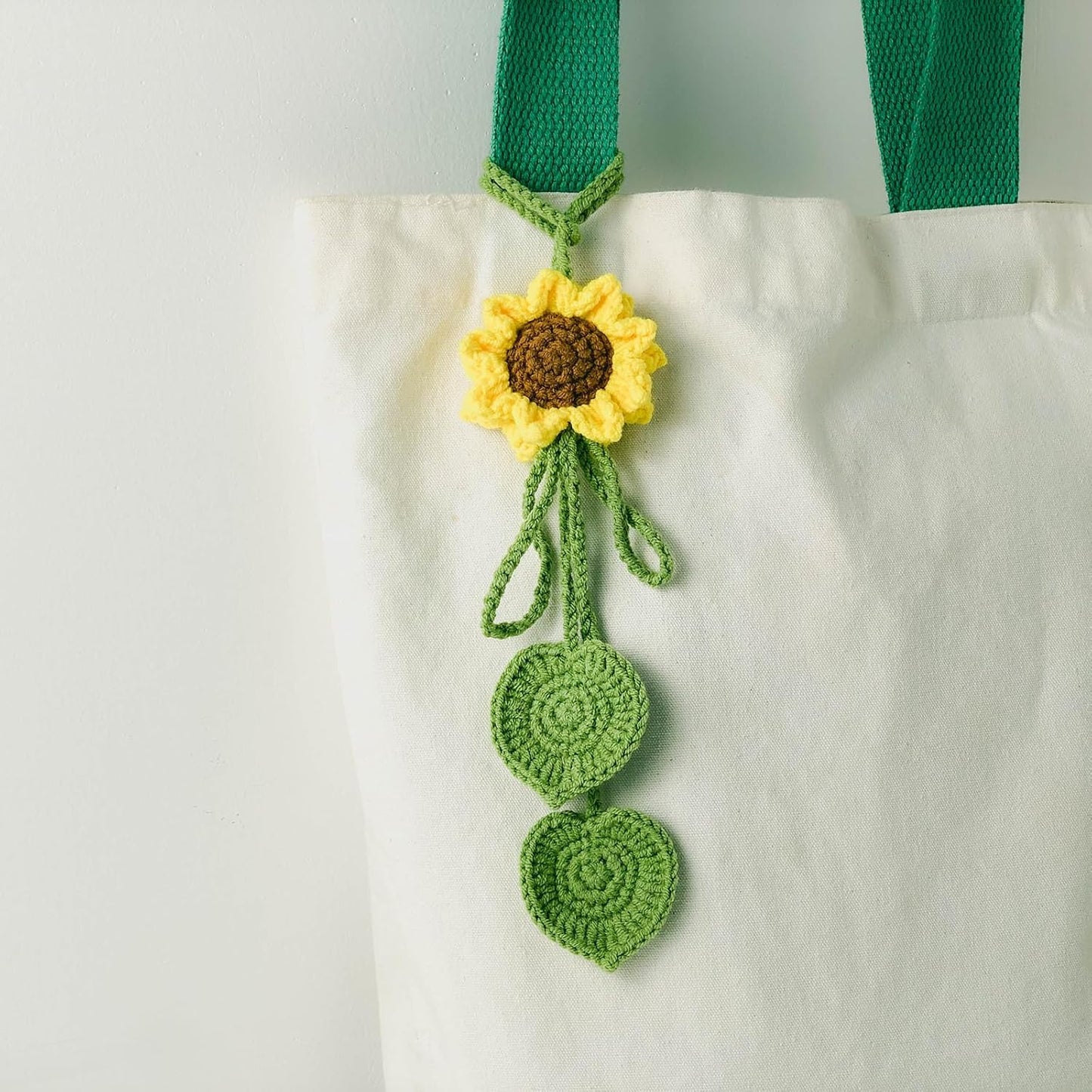 Crochet Sunflower and Cute Car Accessories for Women, Handmade Girly Car Rear View Mirror Accessories, Decor, Keychains for Girls, Bag Charm Gift Girl Pendant