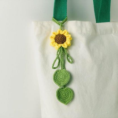 Crochet Sunflower and Cute Car Accessories for Women, Handmade Girly Car Rear View Mirror Accessories, Decor, Keychains for Girls, Bag Charm Gift Girl Pendant