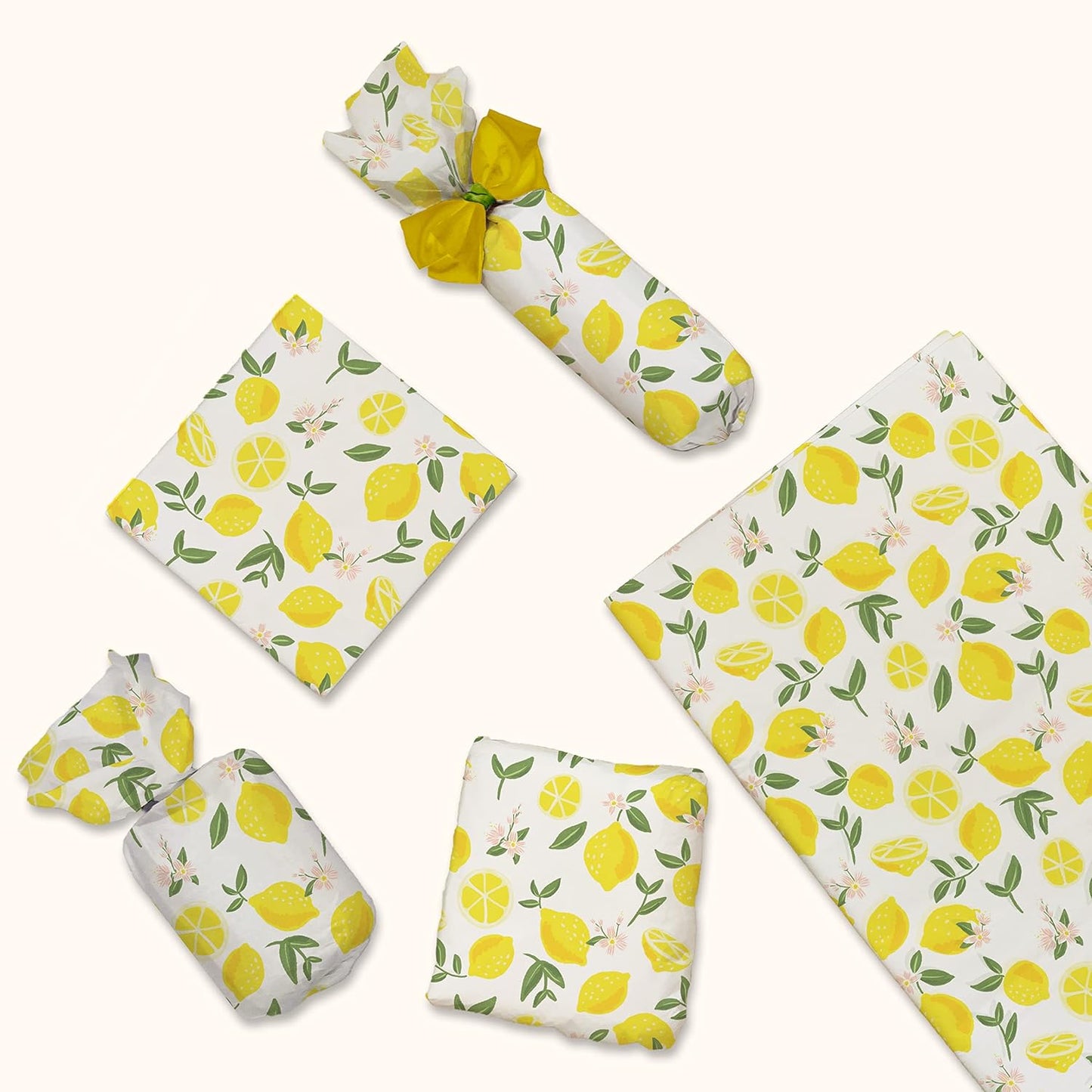 Bulk Elegant Summer Lemons Tissue Paper Wrapping Gift Bags, Crafts DIY Project Party Decorations Packaging - Creative Uses for Wedding Birthday & Holiday Events - 24 Sheets 20"x30"
