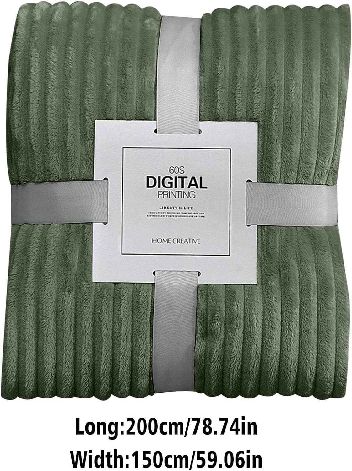 Cozy Super Soft Throw Blankets for Bed, 80x60 Inch Queen Size Solid 3D Striped Decorative Fluffy Blanket for Living Room Sofa, Plush Lightweight Warm Fuzzy Flannel Blankets for All Seasons