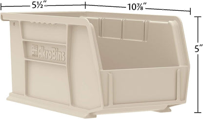 30230 AkroBins Plastic Storage Bins, Space-Saving Stackable Bins for Garage, Pantry, Craft Organization, 11" x 5" x 5", Yellow, 12-Pack