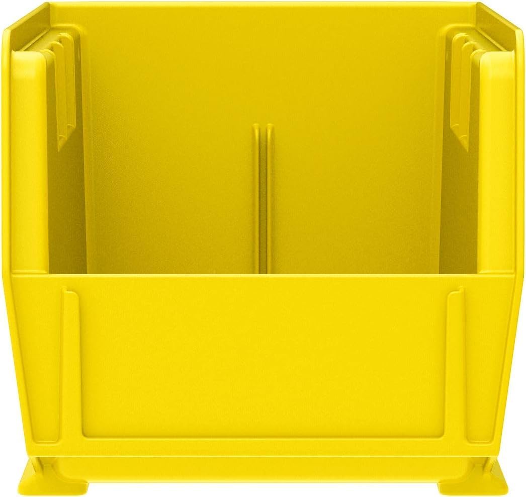 30230 AkroBins Plastic Storage Bins, Space-Saving Stackable Bins for Garage, Pantry, Craft Organization, 11" x 5" x 5", Yellow, 12-Pack