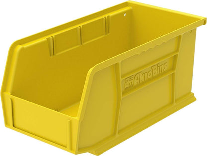 30230 AkroBins Plastic Storage Bins, Space-Saving Stackable Bins for Garage, Pantry, Craft Organization, 11" x 5" x 5", Yellow, 12-Pack