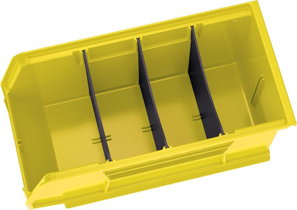 30230 AkroBins Plastic Storage Bins, Space-Saving Stackable Bins for Garage, Pantry, Craft Organization, 11" x 5" x 5", Yellow, 12-Pack