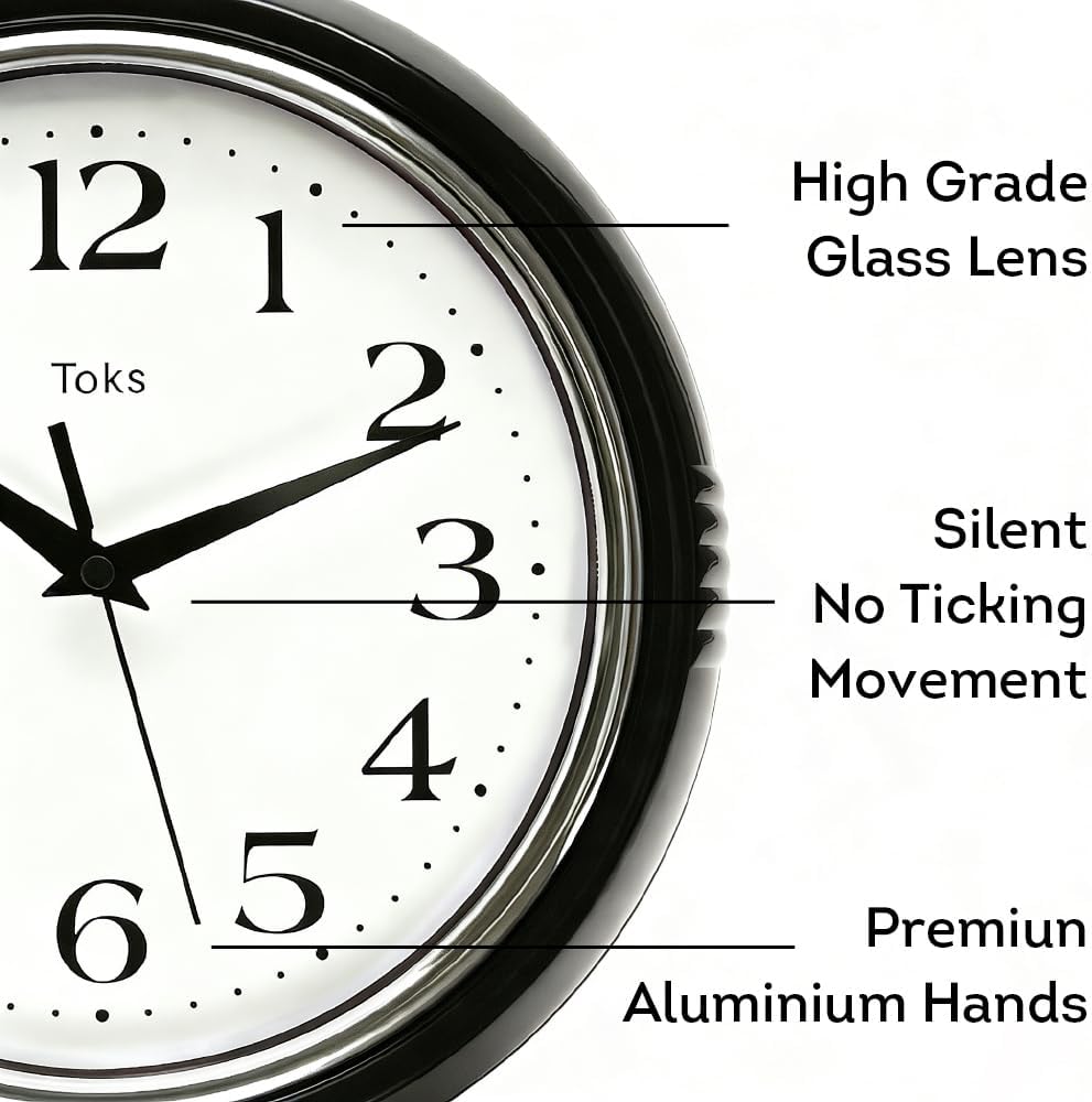 Retro Wall Clock, 9.5 Inch Vintage Design, Silent Non-Ticking Quartz Movement, Battery Operated, Perfect for Kitchen, Living Room, Office, and Indoor Use (Vintage Yellow)