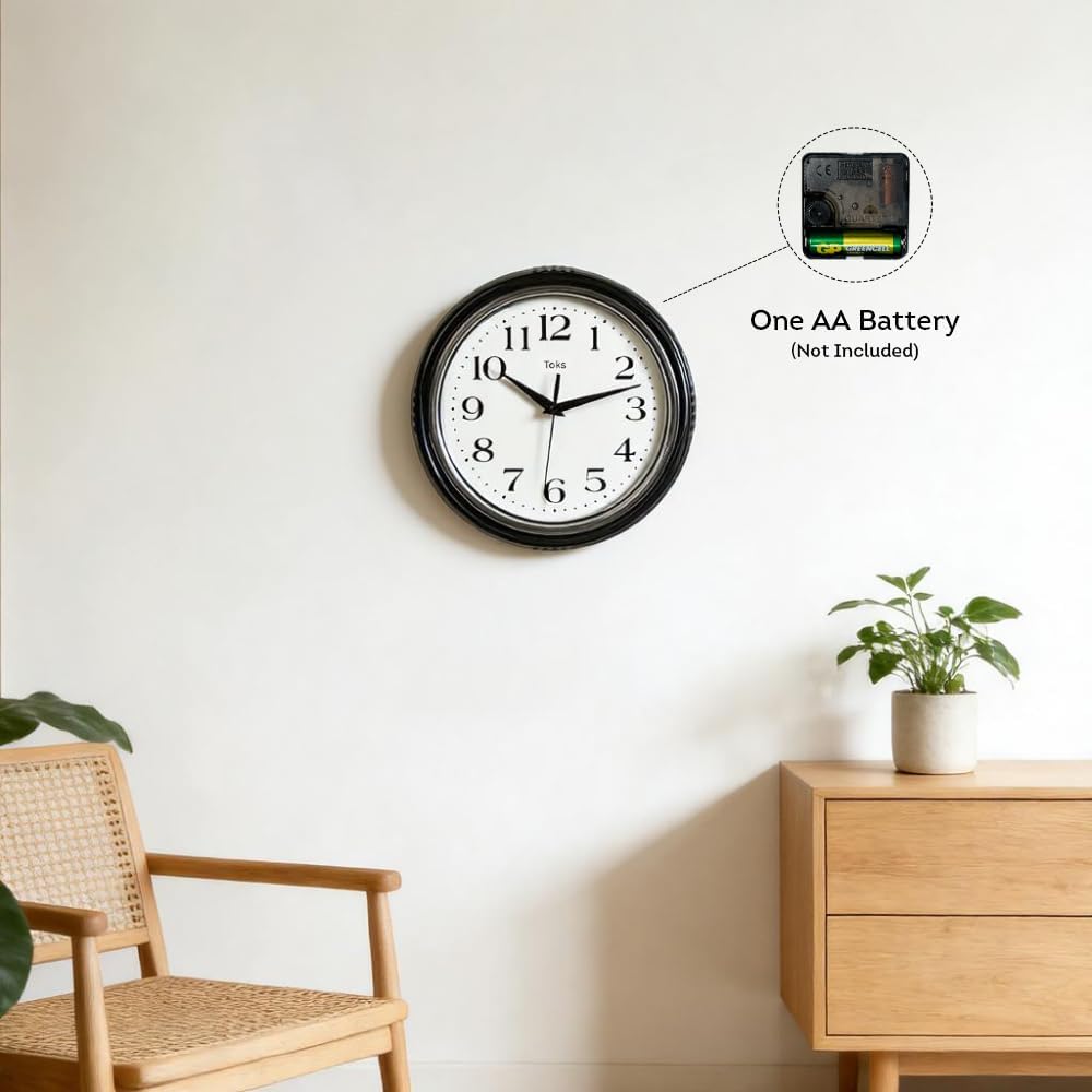 Retro Wall Clock, 9.5 Inch Vintage Design, Silent Non-Ticking Quartz Movement, Battery Operated, Perfect for Kitchen, Living Room, Office, and Indoor Use (Vintage Yellow)