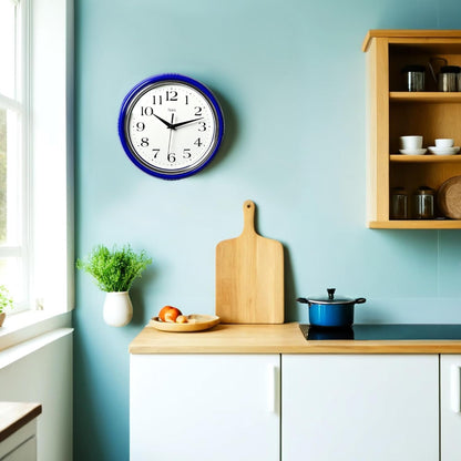 Retro Wall Clock, 9.5 Inch Vintage Design, Silent Non-Ticking Quartz Movement, Battery Operated, Perfect for Kitchen, Living Room, Office, and Indoor Use (Vintage Yellow)