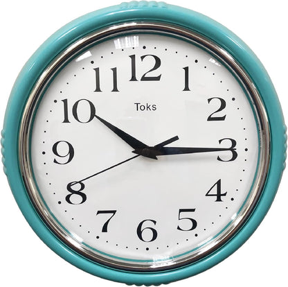 Retro Wall Clock, 9.5 Inch Vintage Design, Silent Non-Ticking Quartz Movement, Battery Operated, Perfect for Kitchen, Living Room, Office, and Indoor Use (Vintage Yellow)