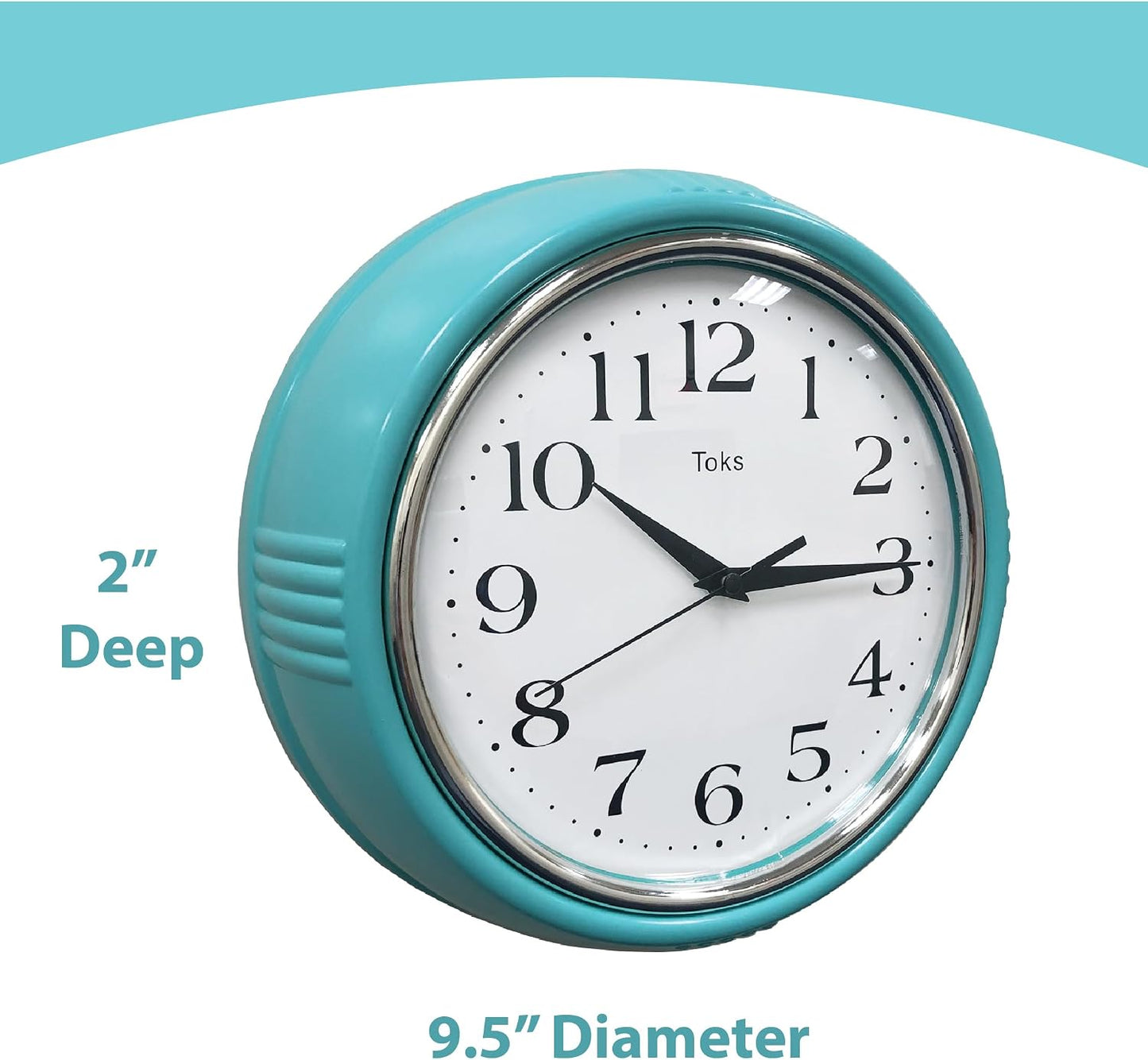 Retro Wall Clock, 9.5 Inch Vintage Design, Silent Non-Ticking Quartz Movement, Battery Operated, Perfect for Kitchen, Living Room, Office, and Indoor Use (Vintage Yellow)