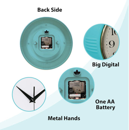 Retro Wall Clock, 9.5 Inch Vintage Design, Silent Non-Ticking Quartz Movement, Battery Operated, Perfect for Kitchen, Living Room, Office, and Indoor Use (Vintage Yellow)