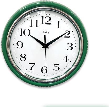 Retro Wall Clock, 9.5 Inch Vintage Design, Silent Non-Ticking Quartz Movement, Battery Operated, Perfect for Kitchen, Living Room, Office, and Indoor Use (Vintage Yellow)