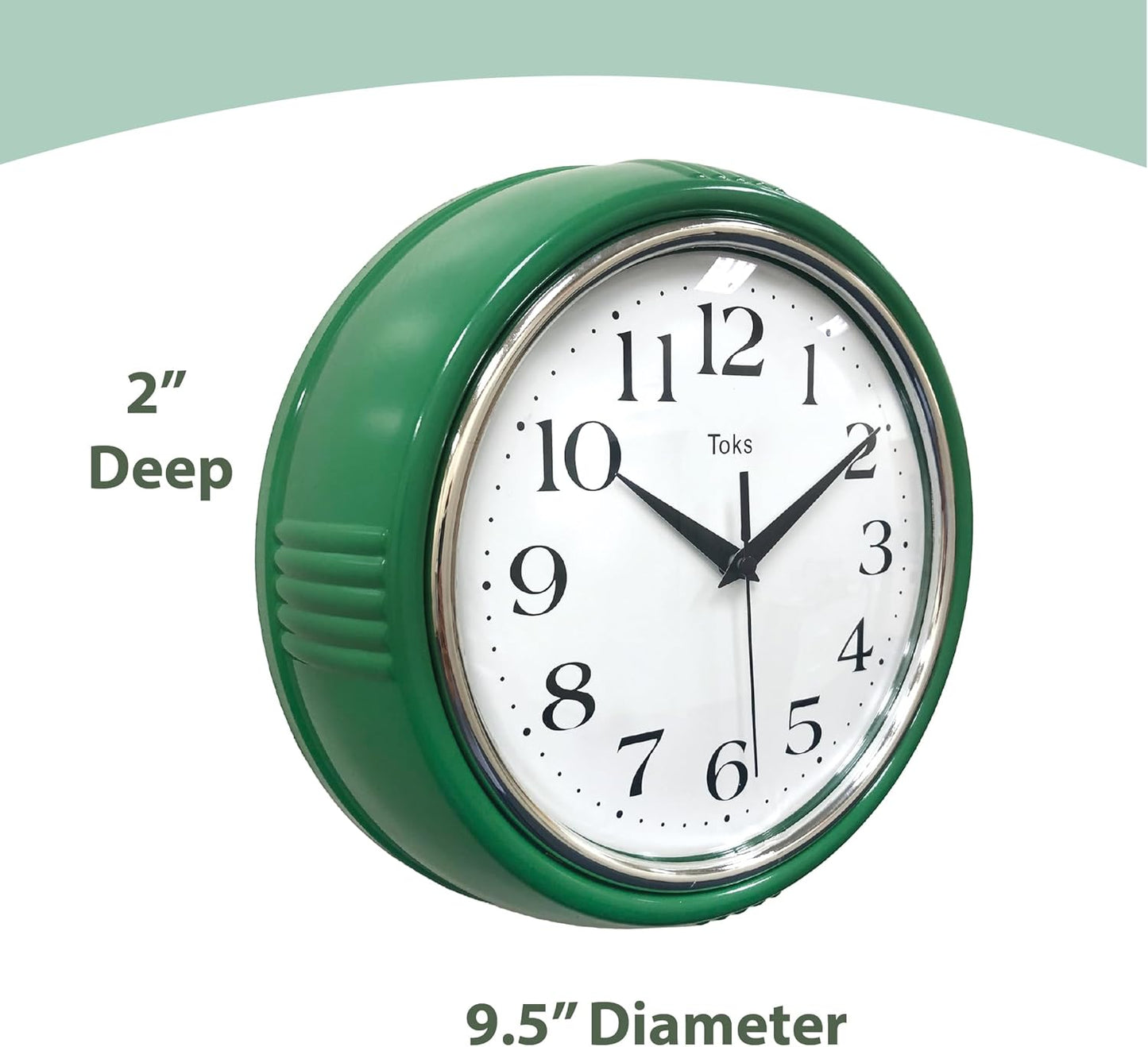 Retro Wall Clock, 9.5 Inch Vintage Design, Silent Non-Ticking Quartz Movement, Battery Operated, Perfect for Kitchen, Living Room, Office, and Indoor Use (Vintage Yellow)
