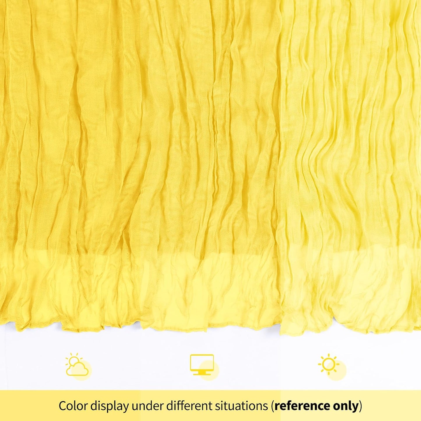 14 Pack Lemon Yellow Cheesecloth Table Runner 17x108 Inch Semi Sheer Boho Gauze Cheese Cloth Fabric Table Runners, for Wedding Party Baby Shower Birthday Home Decor Garden Farmhouse