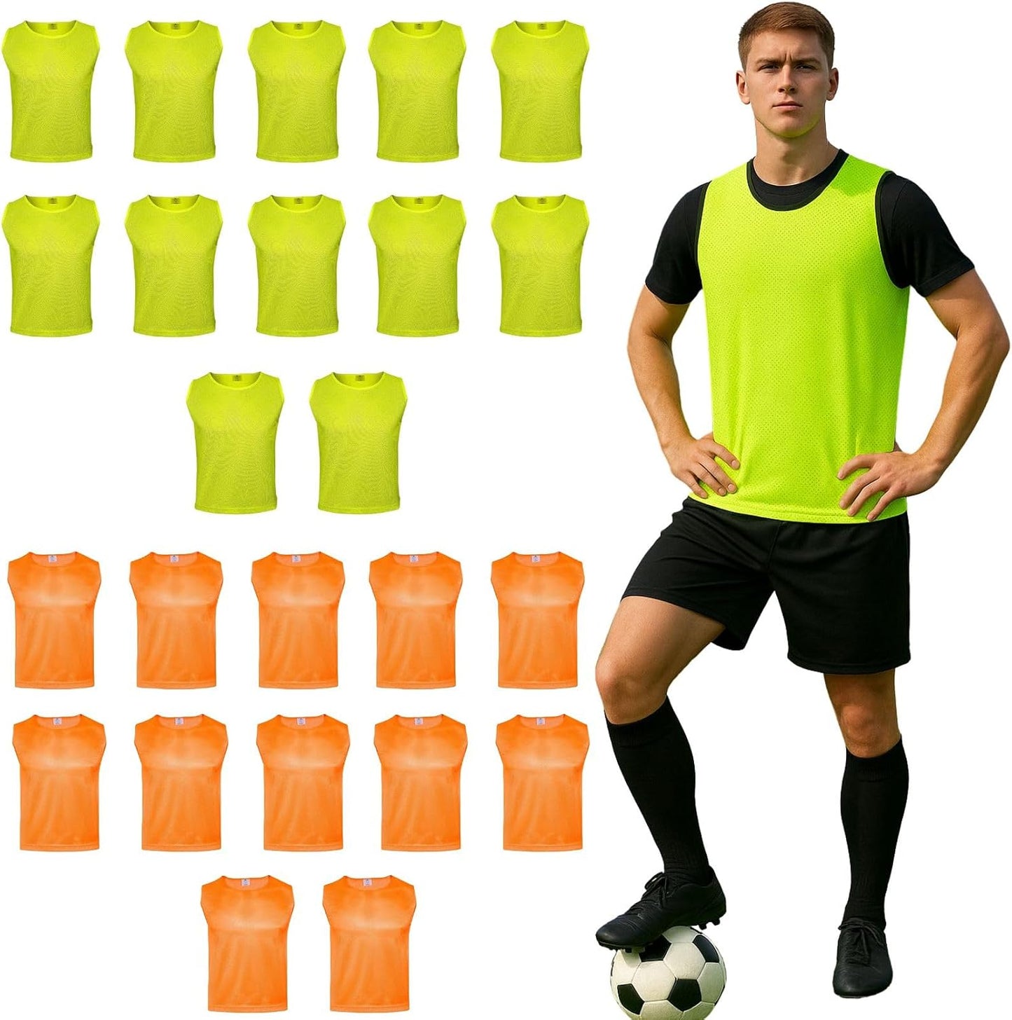 Litemesh Youth Scrimmage Vests for Sports Lightweight Breathable Pinnies for Soccer
