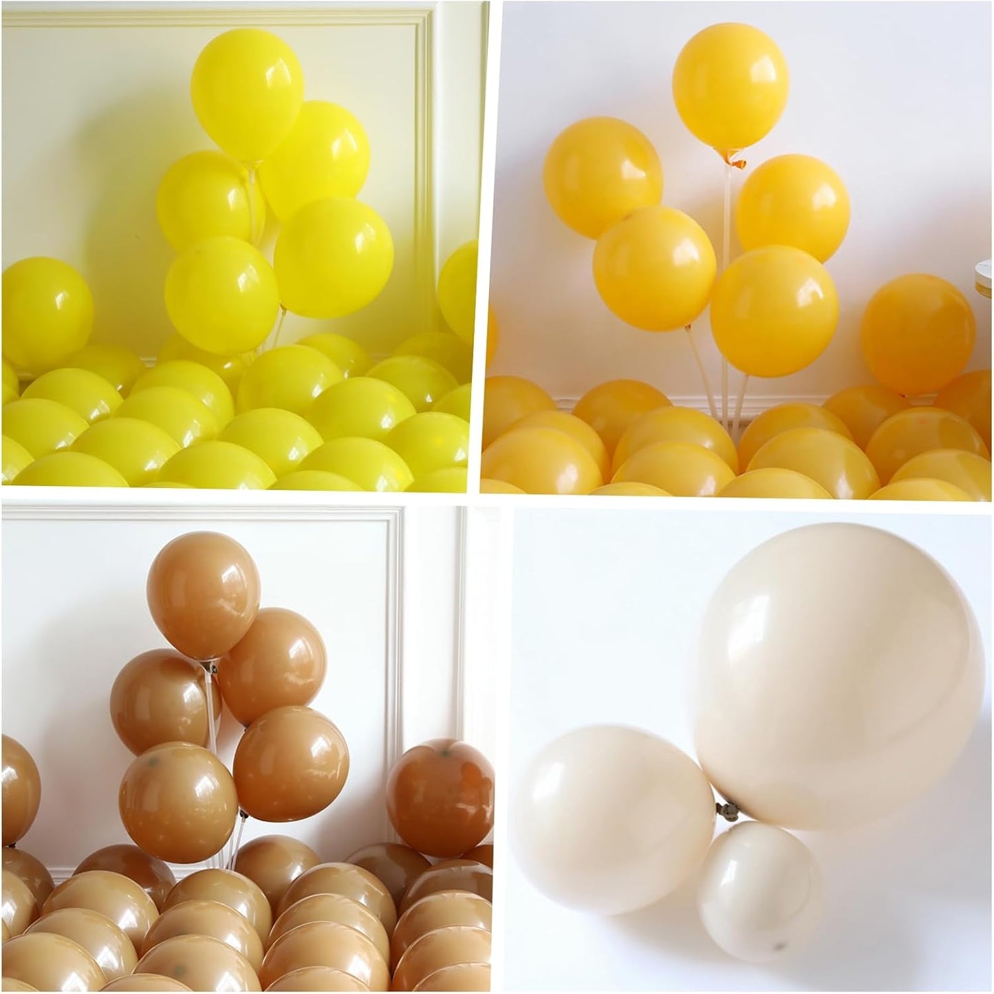 Bee Party Decorations Balloon Arch Kit,138Pcs Mustard Yellow Brown Sand White Balloon Garland with Bumble Bee Foil Balloons for Oh Babee Theme Baby Shower Birthday Party Decoration