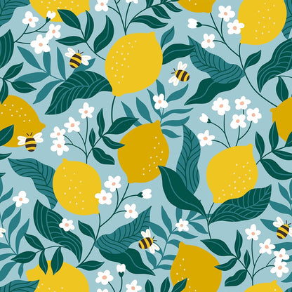 Peel and Stick Wallpaper Lemon and Bee Decor Self Adhesive 17.7×118