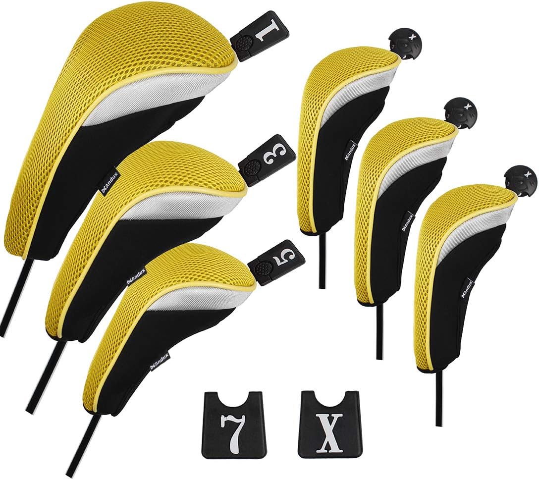 6pcs/Set Golf Club Head Covers Woods Driver Hybrid Set | 3 Hybrid Club Head Covers + 3 Woods Club Head Covers