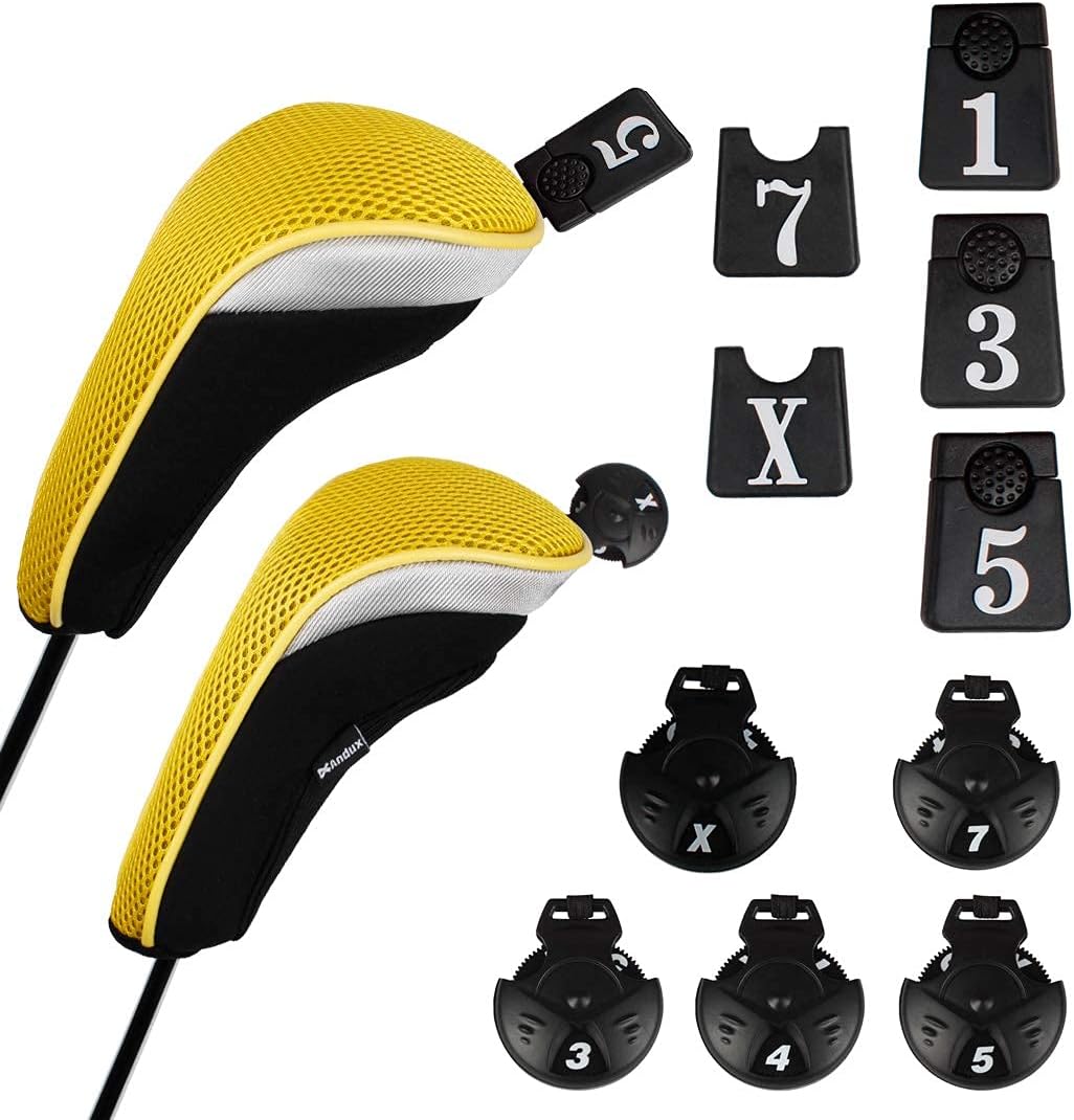 6pcs/Set Golf Club Head Covers Woods Driver Hybrid Set | 3 Hybrid Club Head Covers + 3 Woods Club Head Covers
