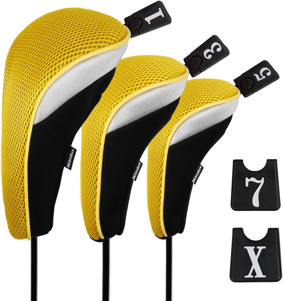 6pcs/Set Golf Club Head Covers Woods Driver Hybrid Set | 3 Hybrid Club Head Covers + 3 Woods Club Head Covers