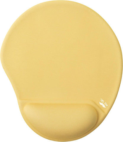 Ergonomic Mouse Pad with Wrist Rest | Yellow Breathable Fabric with Memory Foam Cushion, Non-Slip Rubber Base, Gel Mouse Pad with Wrist Support
