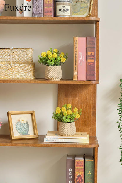 Fake Plants Small with 2 Pack, The Goleden Ball Flower for Bathroom Shelf Decor, Decorative Plants for Home Living Room Office Bedroom Table Tray Shelve Farmhouse Decor Indoor(Yellow)