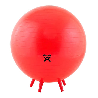 30-1891 Non-Slip Inflatable Exercise Ball with Stability Feet for Exercise, Workout, Core Training, Yoga, Pilates, Active Sitting in Gym, Office, Home or Classroom. Yellow 18"