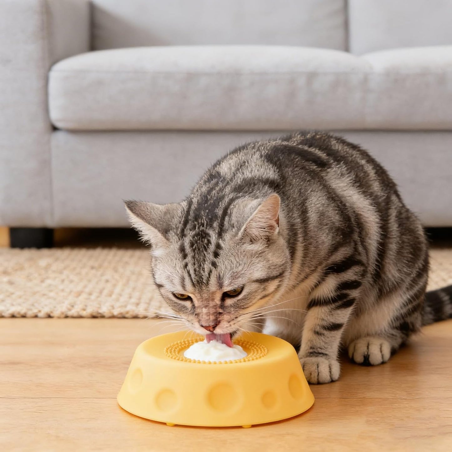 Dog Lick Bowl with Ball,Lick Ball Bowl for Dogs,Dog Licking Bowl with Rolling Ball,Slow Feeder Ball Bowl to Slow Pet Eating,Rolling Ball Dog Bowl Give Pet More Time to Enjoy Eating. (Yellow)