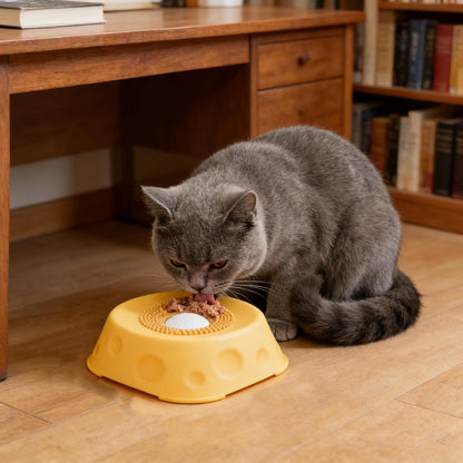 Dog Lick Bowl with Ball,Lick Ball Bowl for Dogs,Dog Licking Bowl with Rolling Ball,Slow Feeder Ball Bowl to Slow Pet Eating,Rolling Ball Dog Bowl Give Pet More Time to Enjoy Eating. (Yellow)