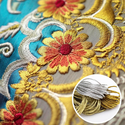3 Skeins Metallic Embroidery Floss, Glitter Embroidery Thread String, Polyester Cross-Stitch Threads for Hand Embroidery, String Art, DIY Bracelet- Gold & Silver & Yellow