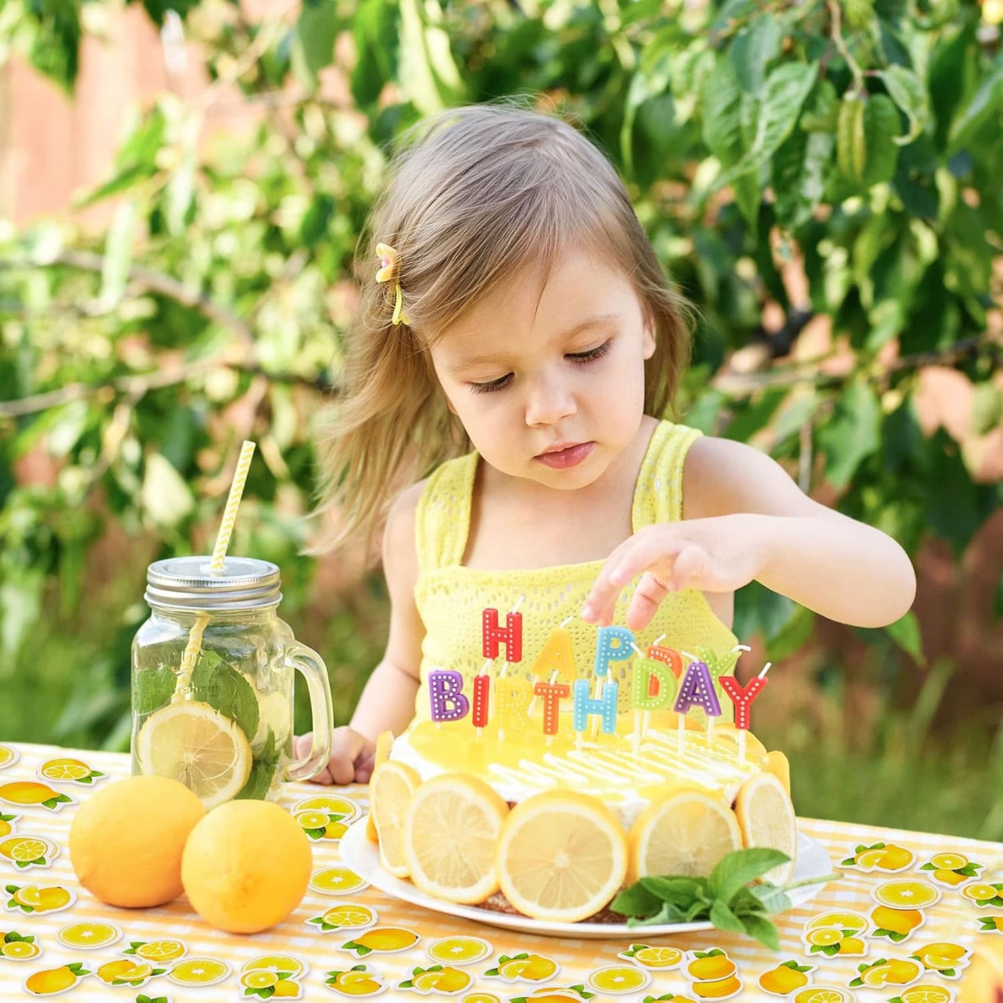 400 Pcs Lemon Confetti Little Cute Lemon Party Decorations | Paper, Lemon Themed Party Decor, Wedding, Bridal Shower, Birthday, Lemon Baby Shower, Yellow Confetti