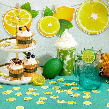 400 Pcs Lemon Confetti Little Cute Lemon Party Decorations | Paper, Lemon Themed Party Decor, Wedding, Bridal Shower, Birthday, Lemon Baby Shower, Yellow Confetti