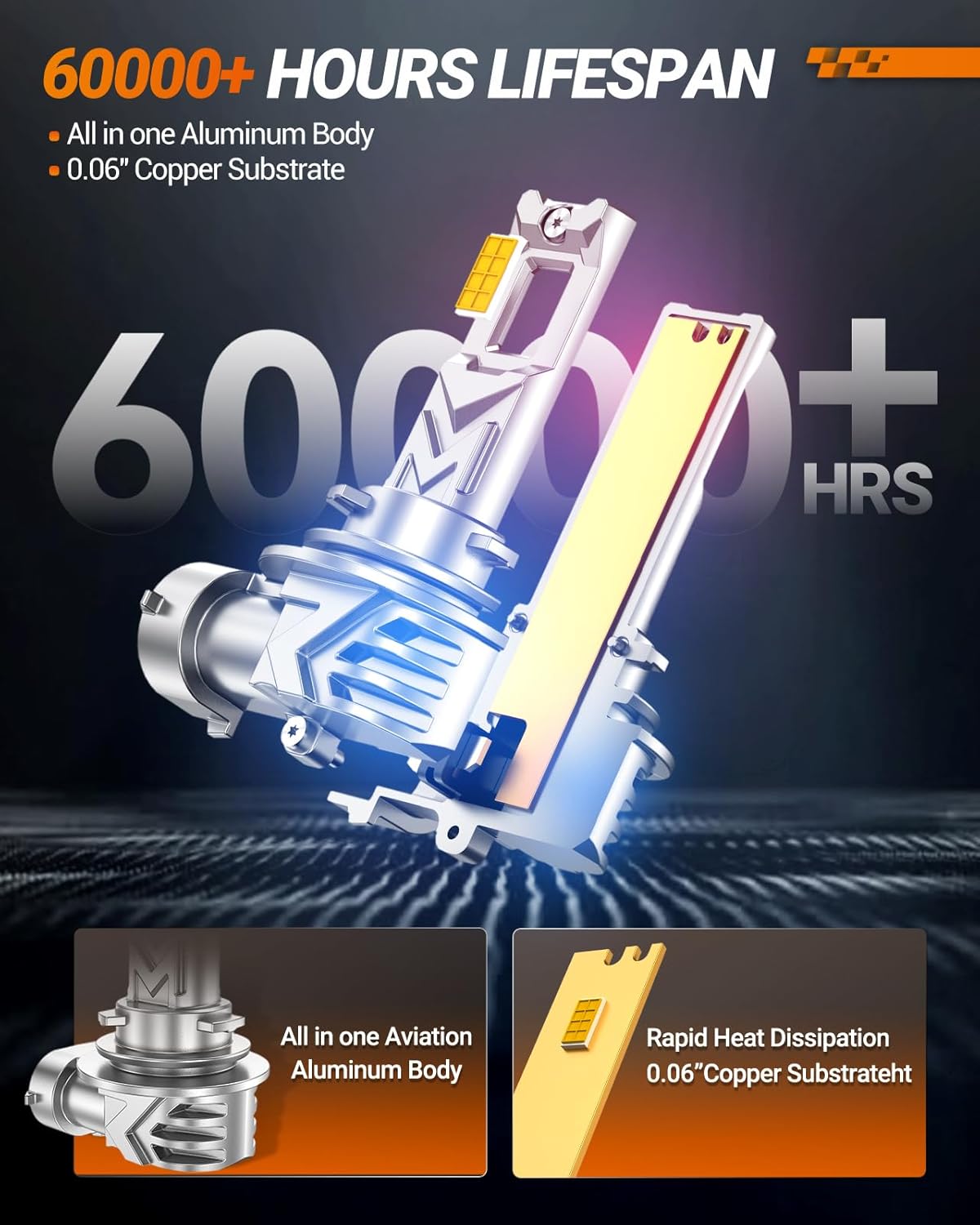 H8/H16/H11 LED Fog Light Bulb Yellow, 17,000 Lumens 3500K Golden Yellow H11 LED Bulb, 800% Brightness, CSP Chips H8 Fog Lights for Car, Clearance Light Marker Light, Play and Plug (Pack of 2)