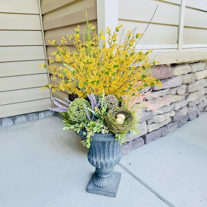 35in Forsythia Long Stem Artificial Flowers for Tall Vase 6PCS | Yellow Artificial Flowers, Silk Forsythia Branches, Flexible Wire Stems, Vase Decor, Home and Wedding Displays