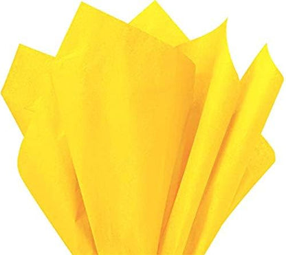 Orange Gift Wrap Tissue Paper | Size: 15 Inch X 20 Inch | Count: 10 Sheets | DIY Craft, Art, Wrapping, Crepe, Decorations, Pom Pom, Packing & Party (Dandelion Yellow)