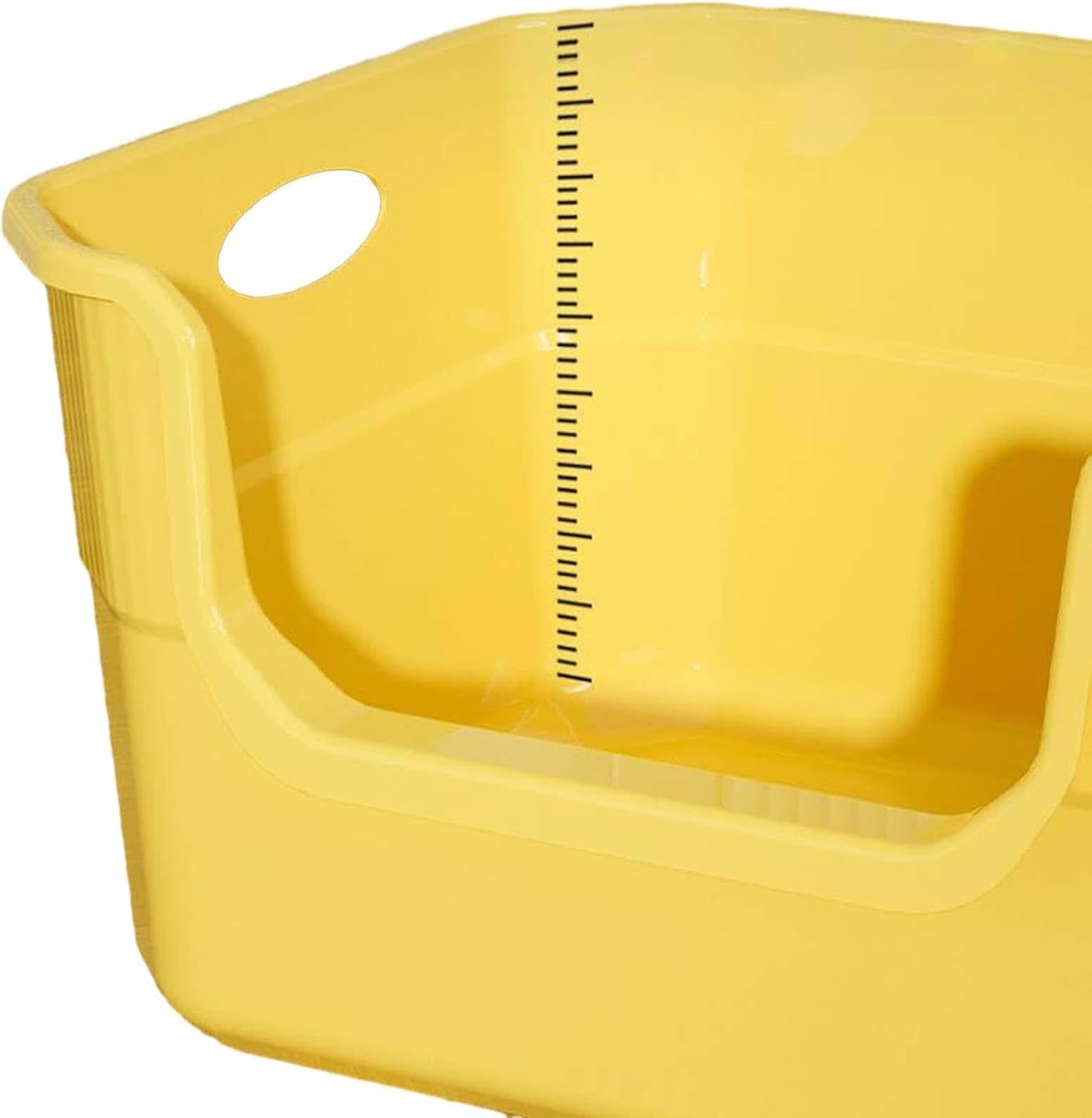 Cat Litter Box Litter Pan with Frame Kitten Toilet Splashproof High Sided Pet Litter Tray for Small Medium Large Cats, Yellow