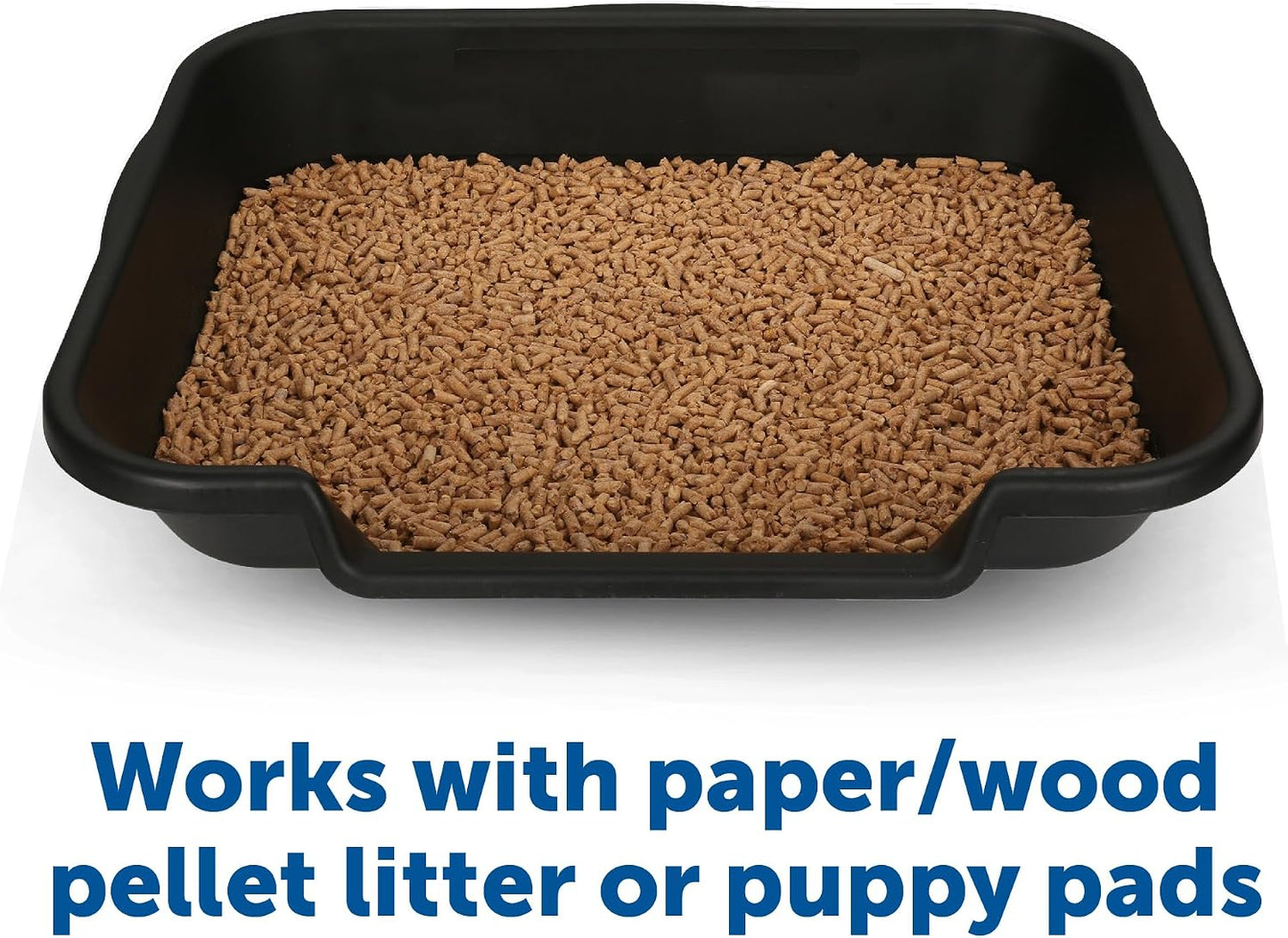 Large Dog Indoor Litter Box Up to 20 Lbs, Blacksmithe Black | Durable & Pet Safe Puppy Litter Box, Indoor Open Top Entry Dog Litter Pan, Comfortable & Great for Dogs, Made in USA